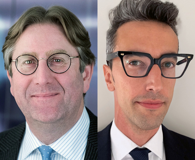 Sikko von Katwijk, Executive Sponsor for Sustainability CACEIS Group und Managing Director CACEIS in den Niederlanden, und Jimmy Greer, Vice President Outreach and Research, Moody’s ESG Solutions