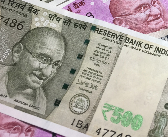 Indische Rupien Banknote, portfolio institutionell