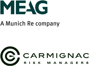 Logos Meag und Carmignac