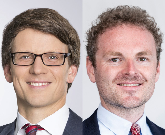 Raphael Haselberger, CFA Senior Product Specialist Private Markets (links), und Anselm Feigenbutz, Portfoliomanager Private Debt, Allianz Global Investors