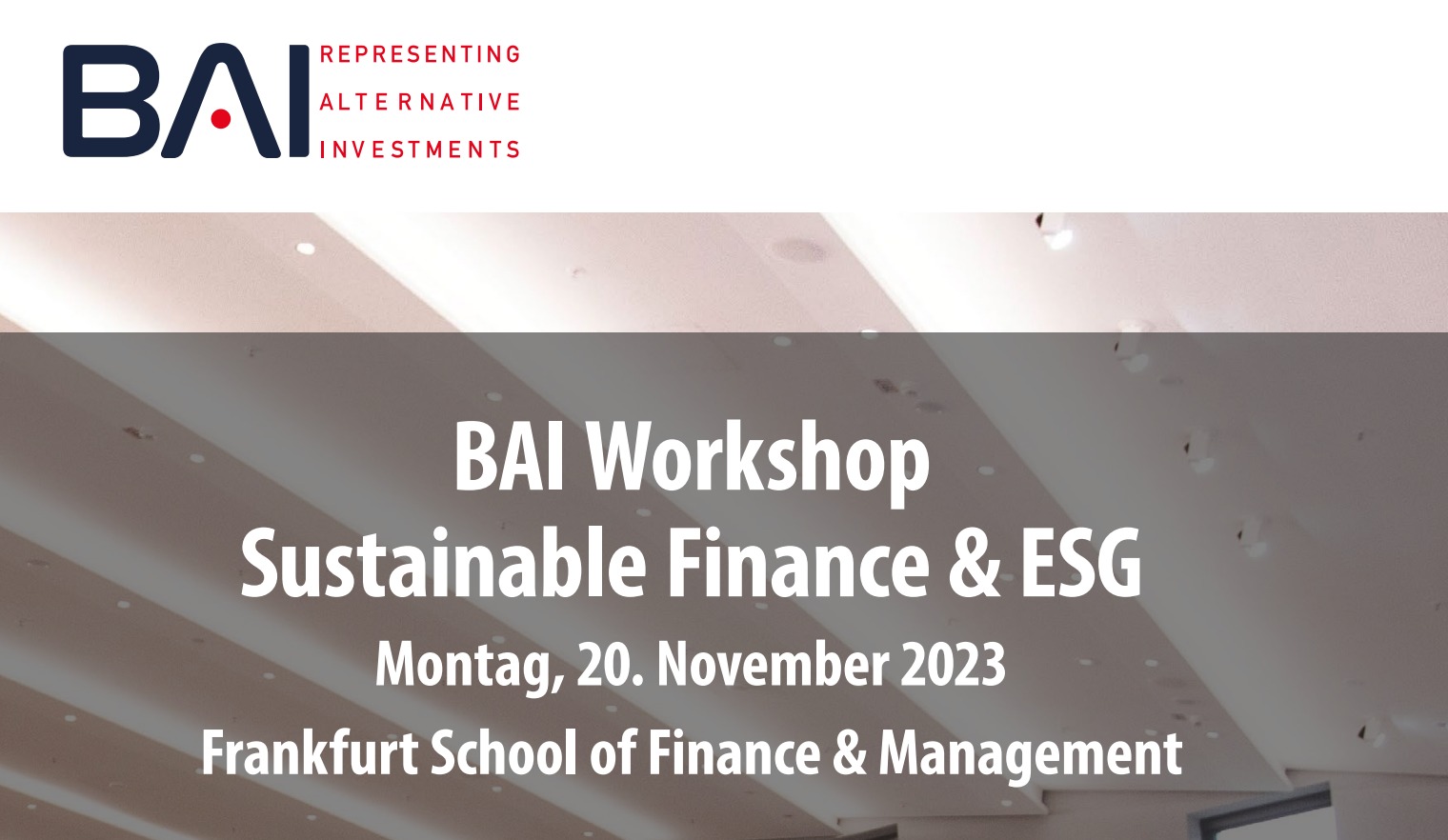 20.11.2023 – BAI Workshop Sustainable Finance & ESG, Frankfurt