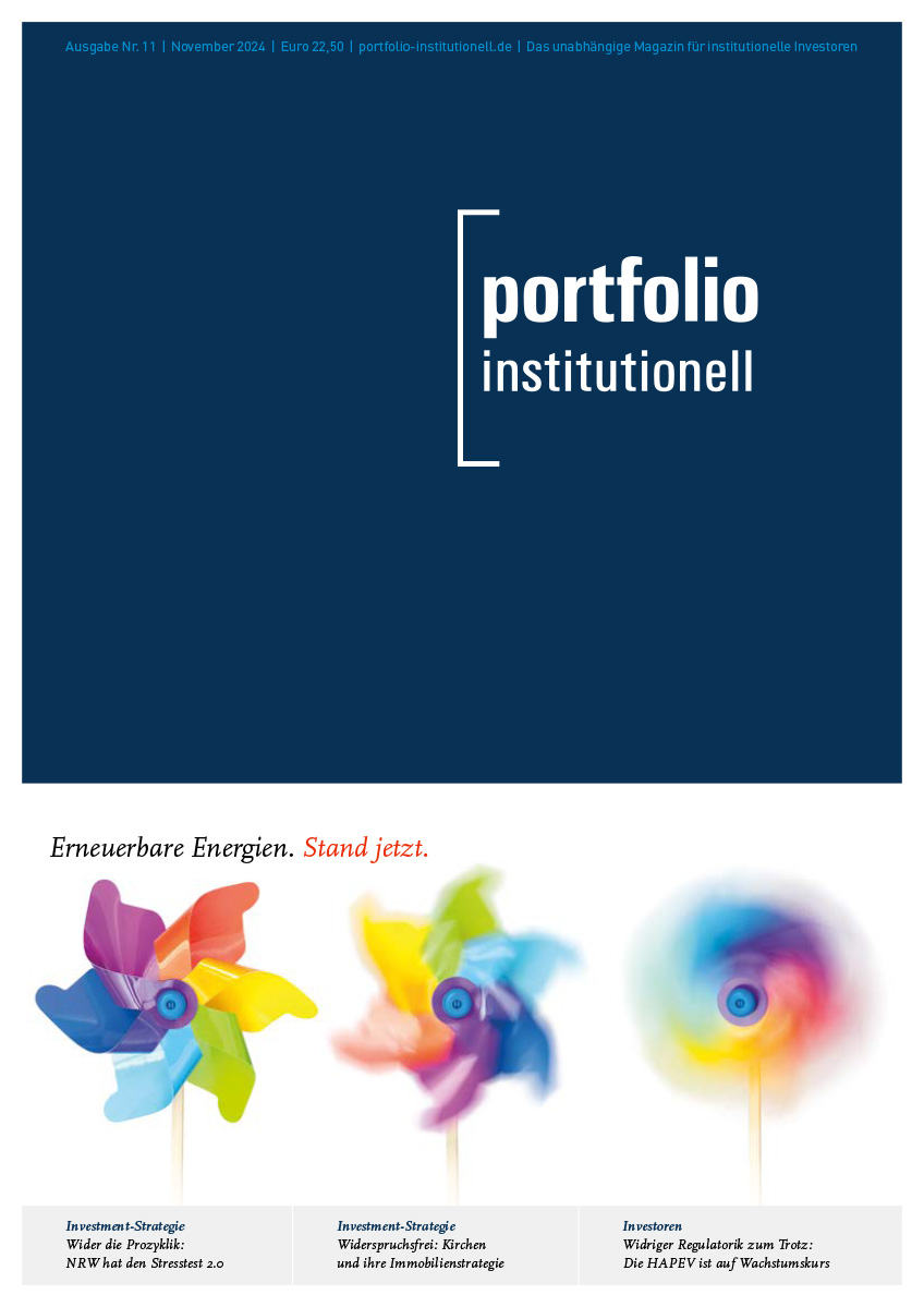 Druckfrisch: die November-Ausgabe 2024 von portfolio institutionell